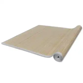 Tapis en bambou naturel à latte rectangulaire 80 x 200 cm - beige