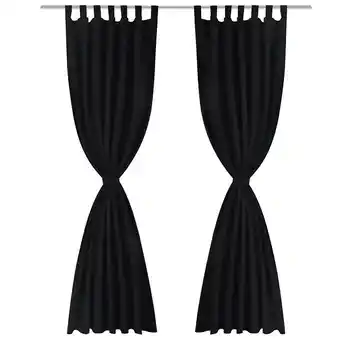 Bricomarché 2 pcs rideau à passant micro satin noir 140 x 175 cm - noir offre