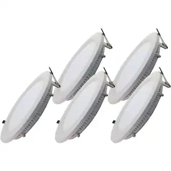 Bricorama Spot led extra plat rond 24w blanc (pack de 5) - blanc chaud 2300k - 3500k - silamp offre