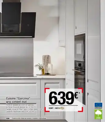 Brico Dépôt Cuisine "garcinia" Gris Ciment Mat offre