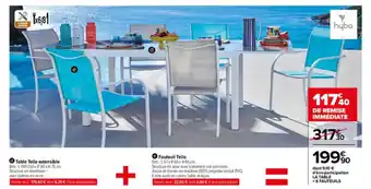 Carrefour Table Tello Extensible, Fauteuil Tello, La Table + 6 Fauteuils offre