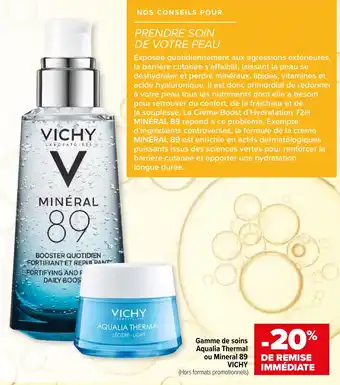 Carrefour maPara parapharmacie Gamme de soins Aqualia Thermal ou Mineral 89 VICHY offre