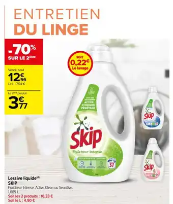 Carrefour Contact Lessive liquide(d) SKIP offre
