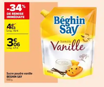 Carrefour Contact Sucre poudre vanille BEGHIN SAY offre