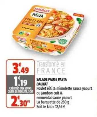 Coccimarket Salade Pause Pasta Daunat offre