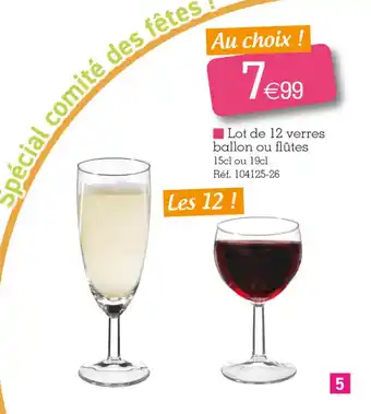 Kandy Lot de 12 verres ballon ou flûtes offre