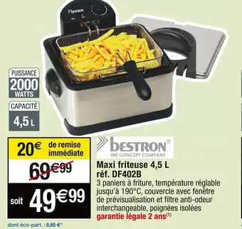 Cora x Carrefour Maxi friteuse 4,5 L réf. DF402B offre