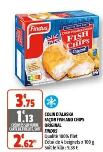 Coccimarket Colin d'Alaska Façon Fish And Chips Original offre
