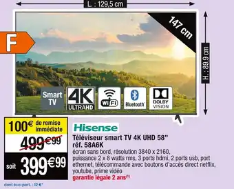 Cora x Carrefour Téléviseur smart TV 4K UHD 58" offre