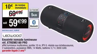 Cora x Carrefour Enceinte nomade lumineuse réf. XTREME180 PRO offre