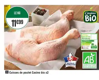 Géant Casino Cuisses de poulet Casino bio x2 offre