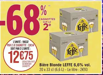 Casino Supermarchés Leffe bière blonde 6,6% vol offre