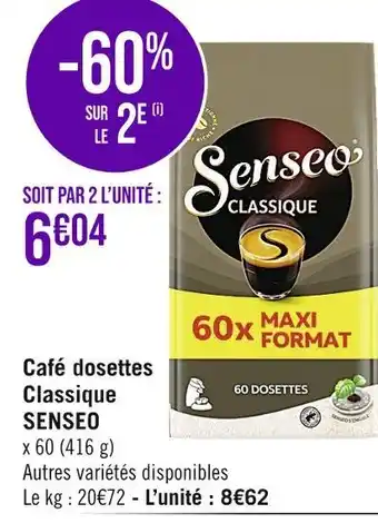 Casino Supermarchés Senseo café dosettes classique offre