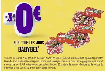 Casino Supermarchés Babybel le 3e a 0€ sur tous les minis babybel offre