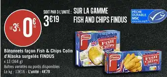 Casino Supermarchés Findus bâtonnets façon fish & chips colin d’alaska surgelés offre