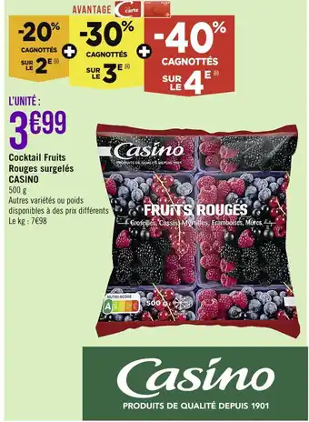 Casino Supermarchés Casino cocktail fruits rouges surgelés offre