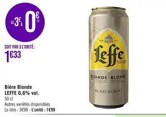 Casino Supermarchés Leffe bière blonde 6,6% vol offre