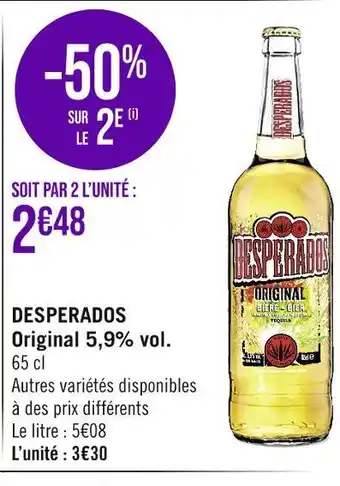 Casino Supermarchés Desperados desperados original 5,9% vol offre