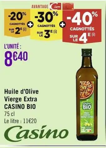 Casino Supermarchés Casino bio huile d’olive vierge extra offre
