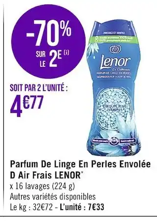 Lenor parfum de linge en perles envolée d air frais