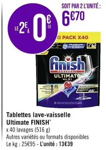 Casino Supermarchés Finish tablettes lave-vaisselle ultimate offre