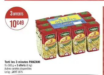 Casino Supermarchés Panzani torti les 3 minutes offre