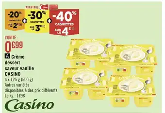 Casino Supermarchés Casino crème dessert saveur vanille offre
