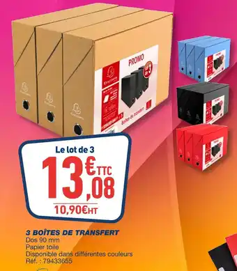 Bureau Vallée Exacompta 3 boîtes de transfert offre