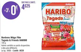 Géant Casino Bonbons Méga Fête Tagada & Friends HARIBO offre