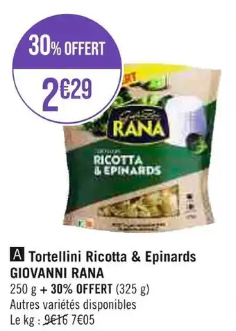 Giovanni rana tortellini ricotta & epinards