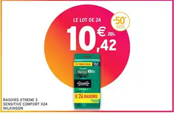 Intermarché Wilkinson rasoirs xtreme 3 sensitive comfort x24 offre