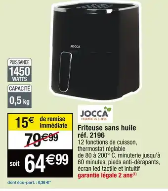 Cora x Carrefour Jocca friteuse sans huile offre