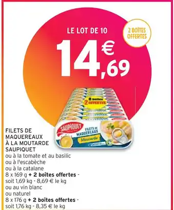 Intermarché Saupiquet filets de maquereaux à la moutarde offre