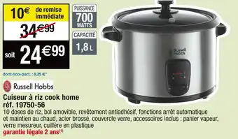 Cora x Carrefour Russel hobbs cuiseur à riz cook home réf. 19750-56 offre