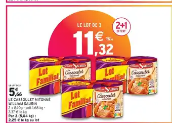 Intermarché William saurin le cassoulet mitonné offre