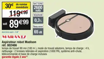 Cora x Carrefour Marantz aspirateur robot madison réf. 002466 offre