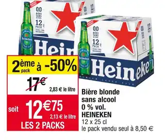 Cora x Carrefour Heineken bière blonde sans alcool 0 % vol offre