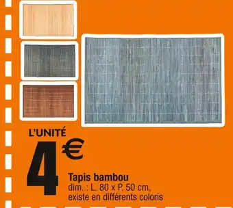 Cora x Carrefour Tapis bambou offre