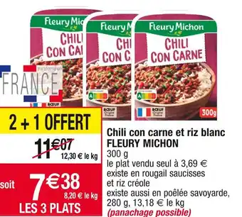 Cora x Carrefour Fleury michon chili con carne et riz blanc offre