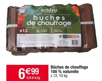 Cora x Carrefour Actifeu bûches de chauffage 100 % naturelle offre