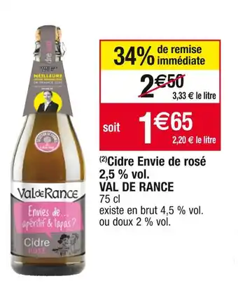 Cora x Carrefour Val de rance cidre envie de rosé 2,5 % vol offre