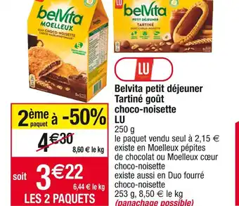 Cora x Carrefour Lu belvita petit déjeuner tartiné goût choco-noisette offre