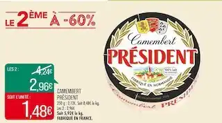 Match Président camembert offre