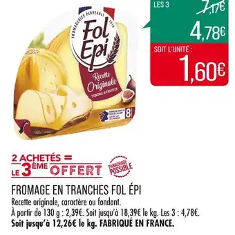 Match Fol épi fromage en tranches offre