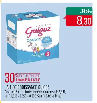 Match Guigoz lait de croissance offre