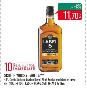 Match Label 5 scotch whisky offre
