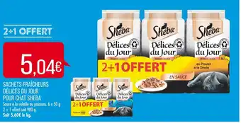Match Sheba sachets fraîcheurs délices du jour pour chat offre
