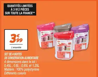 Alpina set de 4 boites de conservation alimentaire