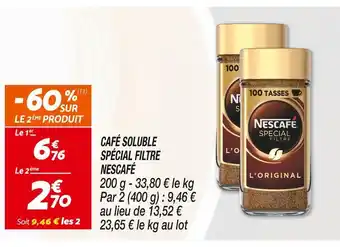Nescafé café soluble spécial filtre