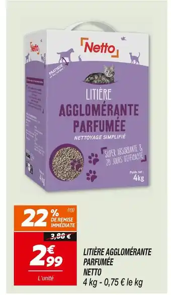Netto Netto litière agglomérante parfumée offre